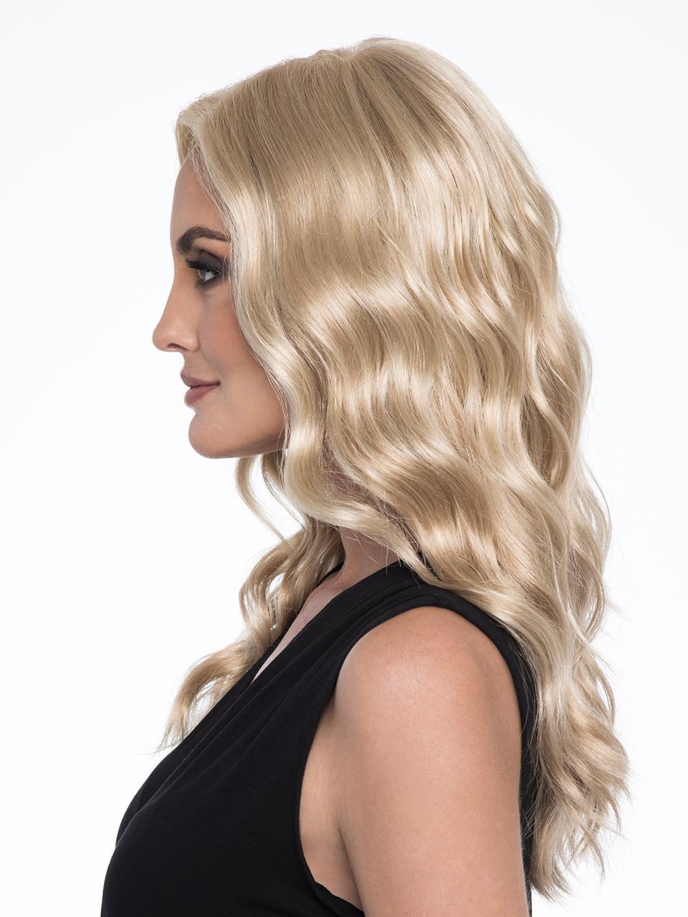 The Lace Front Mono Top construction offers the utmost in styling versatility