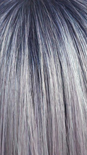 PASTEL-BLUE-R | Pastel periwinkle tone base with a dark black/purple root