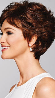 The fullness in the back blends into a short, nape-hugging textured finish