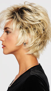 VOLTAGE LARGE by RAQUEL WELCH | 20th Anniversary | SS613 SHADED PLATINUM | Light Golden Blonde with Dark Roots