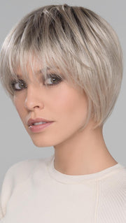 BEAM by ELLEN WILLE in LIGHT CHAMPAGNE ROOTED | Light Beige Blonde, Medium Honey Blonde, and Platinum Blonde blend with Dark Roots