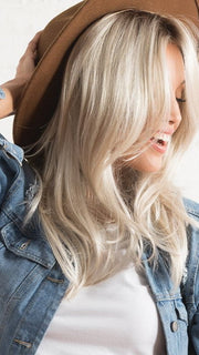 LOCKLAN by Estetica in SUNLIT-BLONDE | Soft Blend of Sandy Blonde, Lightest Blonde and Iced Blonde with a Light Golden Brown Root