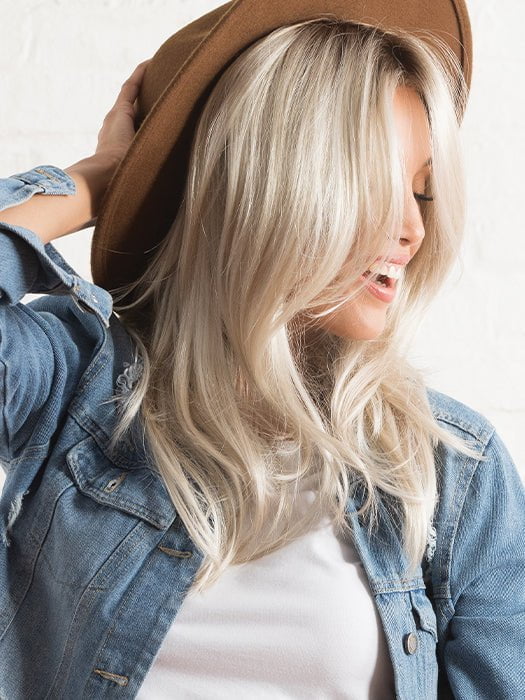 LOCKLAN by Estetica in SUNLIT-BLONDE | Soft Blend of Sandy Blonde, Lightest Blonde and Iced Blonde with a Light Golden Brown Root