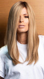 PLF005 by LOUIS FERRE in SPRING ACORN | Dark Brown Root and Medium Blonde Blended with Light Brown Tones (This piece has been styled and straightened)
