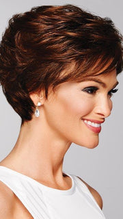 Features softly waved layers throughout, A longer tapered fringe along both sides