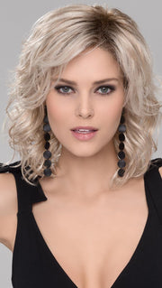 BEACH MONO by ELLEN WILLE in PASTEL BLONDE ROOTED | Platinum, Dark Ash Blonde, and Medium Honey Blonde blends With Dark Roots