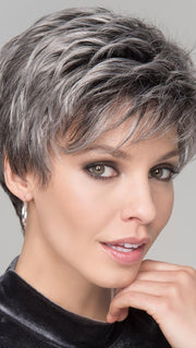 SPRING HI Wig by ELLEN WILLE in SALT/PEPPER MIX | Light Natural Brown with 75% Gray, Medium Brown with 70% Gray and Pure White Blend