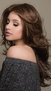 GLOW by ELLEN WILLE IN CHOCOLATE MIX | Medium to Dark Brown base with Light Reddish Brown highlights
