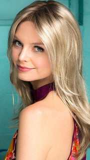 ALESSANDRA by JON RENAU in 22F16S8 VENICE BLONDE | Lt Ash Blonde & Lt Natural Blonde Blend, Shaded w/ Med Brown