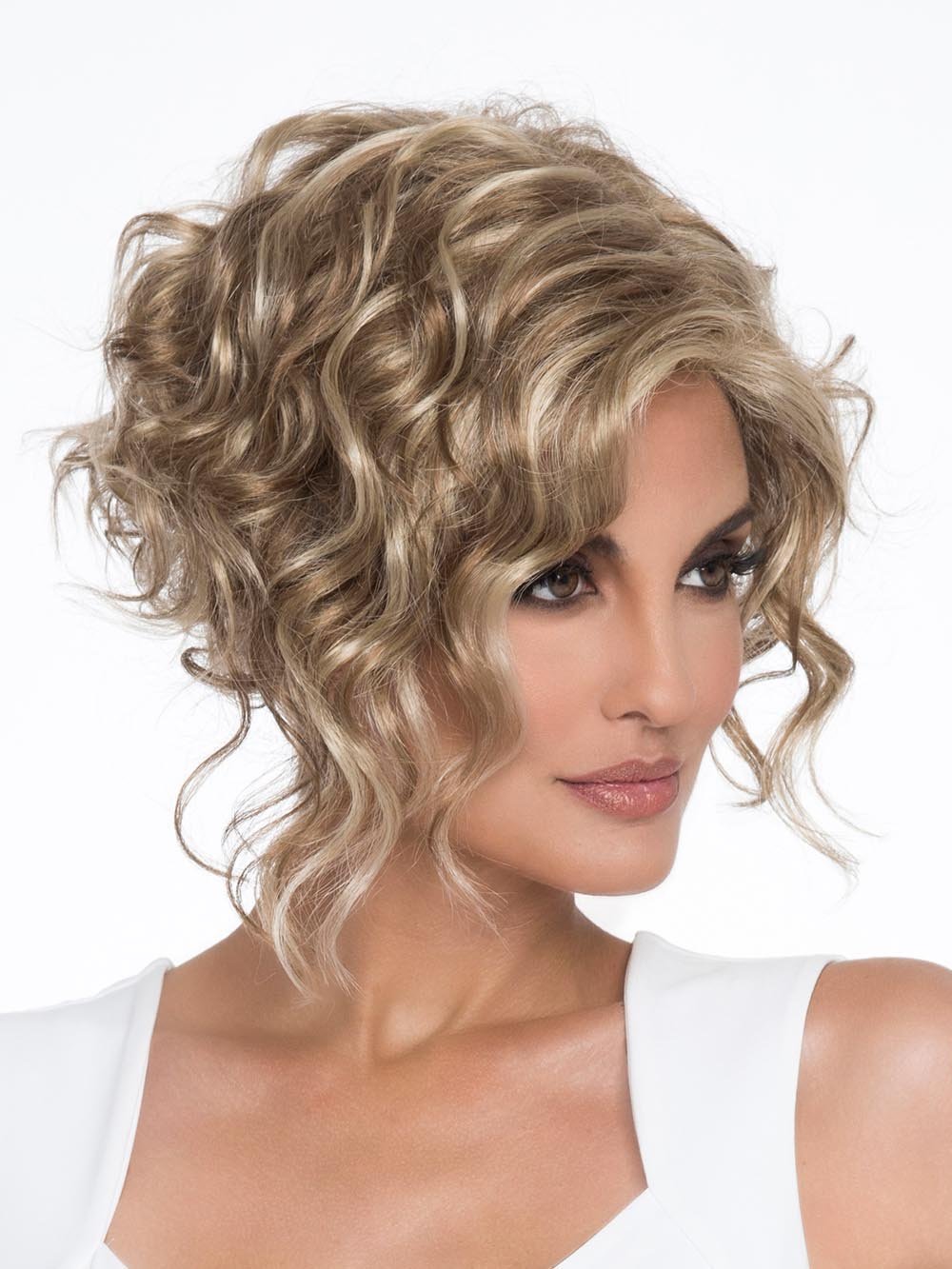 KELSEY by ENVY in GINGER CREAM | Dark Beige Blonde underneath highlighted on top with Light Beige Blonde