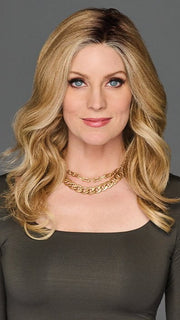 TOP BILLING 14" WAVY by Raquel Welch in RL14/22SS SHADED WHEAT | Dark Blonde Evenly Blended with Platinum Blonde with Dark Roots