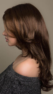 GLOW by ELLEN WILLE IN CHOCOLATE MIX | Medium to Dark Brown base with Light Reddish Brown highlights