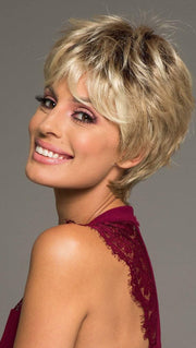 CRUSHING ON CASUAL by RAQUEL WELCH in SS14/88 SHADED GOLDEN WHEAT | Dark Blonde Evenly Blended with Pale Blonde Highlights and Dark Roots