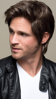 GEORGE 5 STARS 2.0 Men's Wig by ELLEN WILLE in M34S | Medium Natural Brown with 35% Gray (Wig is straight out of the box, it is not cut or altered)