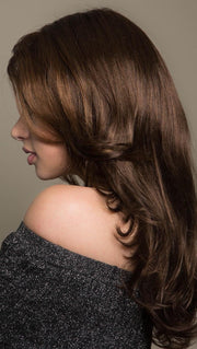 GLOW by ELLEN WILLE IN CHOCOLATE MIX | Medium to Dark Brown base with Light Reddish Brown highlights
