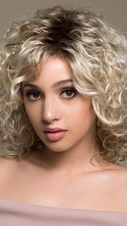 STORYVILLE by ELLEN WILLE in CHAMPAGNE ROOTED | Light Beige Blonde, Medium Honey Blonde, and Platinum Blonde Blend with Dark Roots