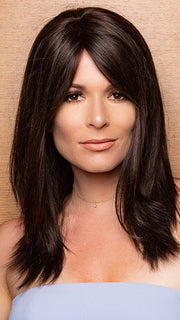 PLATINUM 106 by LOUIS FERRE in 4 CAPPUCCINO | Dark Brown  (This piece has been styled and straightened)