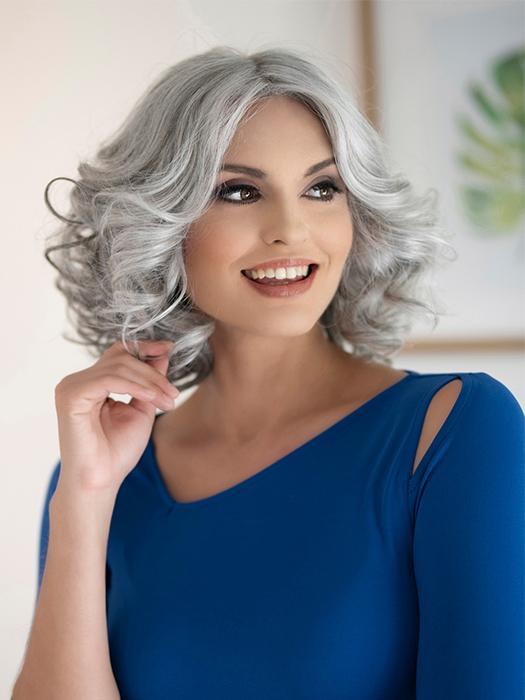 A sassy bob wig made with a blend of human hair and heat-friendly synthetic fibers