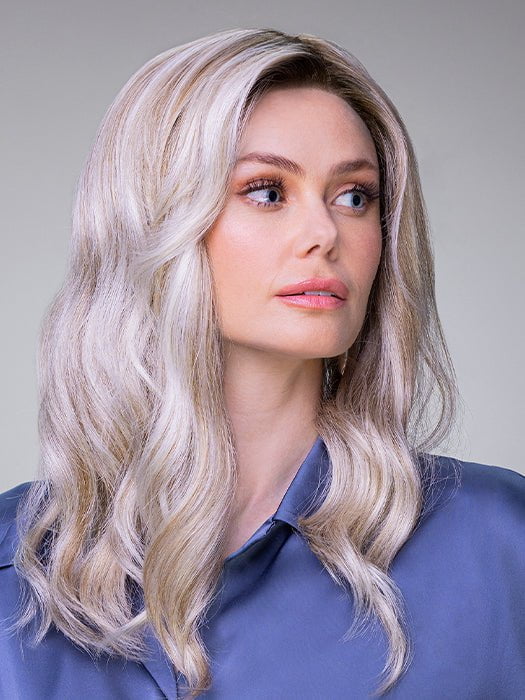 RACHEL LITE by Jon Renau in FS17/101S18 PALM SPRINGS BLONDE | Light Ash Blonde with Pure White Natural Violet, Shaded with Dark Natural Ash Blonde
