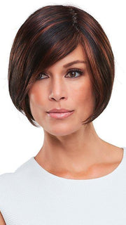 ELISHA by JON RENAU in FS4/33/30A MIDNIGHT COCOA | Dark Brown, Medium Red, Medium Natural Red Blonde/Brown Blend with Medium Natural Red Blonde/Brown Blend Bold Highlights
