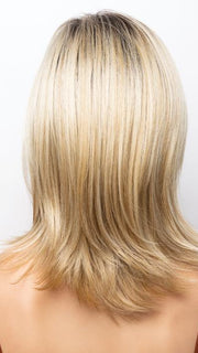 CREAM-VELVET | Medium Warm Mocha Blends into Smooth Velvet and Cream Blonde with Dark Roots