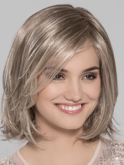 LUCKY HI Wig by ELLEN WILLE in SANDY-BLONDE-ROOTED | Medium Honey Blonde, Light Ash Blonde, and Lightest Reddish Brown blend with Dark Roots