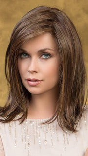 EFFECT Hair Topper by ELLEN WILLE in CHOCOLATE MIX | Medium to Dark Brown Base with Light Reddish Brown Highlights