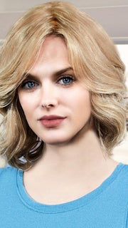 PLF 008HM by LOUIS FERRE in 140/14 SPRING HONEY | Medium Blonde Blended with Light Brown Tones (PIECE HAS BEEN CURLED TO GET THIS LOOK)