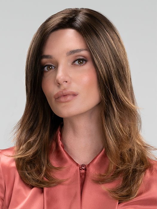 MIRANDA by JON RENAU in S6-30A27RO AUTUMN | Cascading Ombre Shade | Rich Chestnut Brown Roots fade and brighten into a Coppery and Crisp Auburn Hue