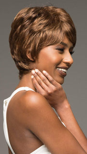 AMY by VIVICA FOX in P4/27/30 | Piano Color. Medium Dark Brown, Honey Blonde, and Copper Blonde