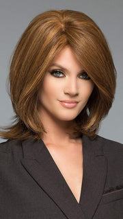 TIFFANY HAND-TIED by WIG PRO in CAMEL-BROWN Blend of Dark Brown, Light Chestnut Brown, and Dark Ash Blonde