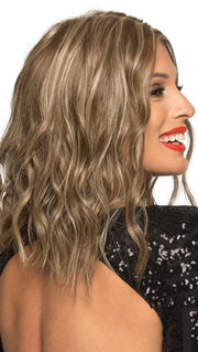 Chelsea by Envy is a timeless elegance that abounds with this classic, shoulder-length style. Made from a blend of 30% human hair with 70% heat-friendly fiber. (This piece has been styled and curled)