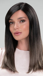Camilla by JON RENAU in S2-103/18RO MIDNIGHT | Cascading Ombre Shade | Long Dark Roots blend into Lighter Brown Tones and Sparkling Ash Blond Tips