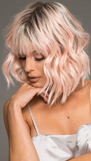 PEACHY KEEN by HAIRDO in PEACH | Light Peachy-Pink Rooted | The bangs were cut & customized for this photo
