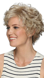 With her beautiful loose spiral curls, this layered bob looks great with any face shape
