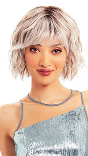 TREND by TressAllure in 56/60/R8 | Lightest Grey Blend with Medium Brown Roots