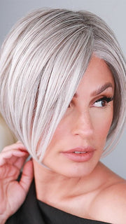 Ignite by Jon Renau in color 56F51 OYSTER | Light Grey with 20% Medium Brown Front, graduating to Grey with 30% Medium Brown Nape