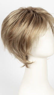 SUGAR CANE R | Platinum Blonde and Strawberry Blonde Evenly Blended Base with Light Auburn highlights with Dark Brown roots