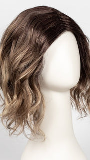 MOCHACCINO-LR | Longer dark root with light brown base and strawberry blonde highlights