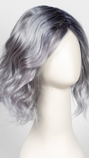 PASTEL-BLUE-R | Pastel periwinkle tone base with a dark black/purple root