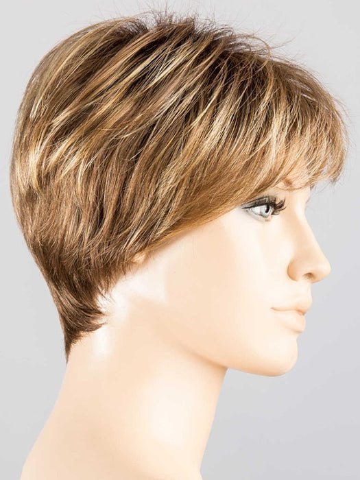 BERNSTEIN ROOTED | Light Brown base with subtle Light Honey Blonde and Light Butterscotch Blonde highlights and Dark Roots