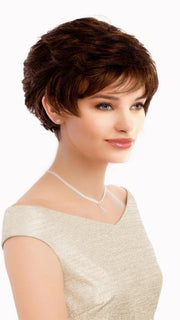 A adorable short style that has smooth layers and great volume at the crown for full height.