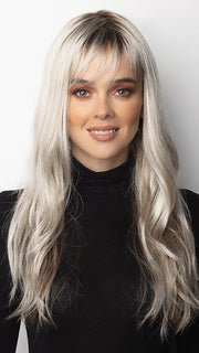 MILKY-OPAL | A Blend of Creamy Blonde and White Blonde Rooted with Warm Brown