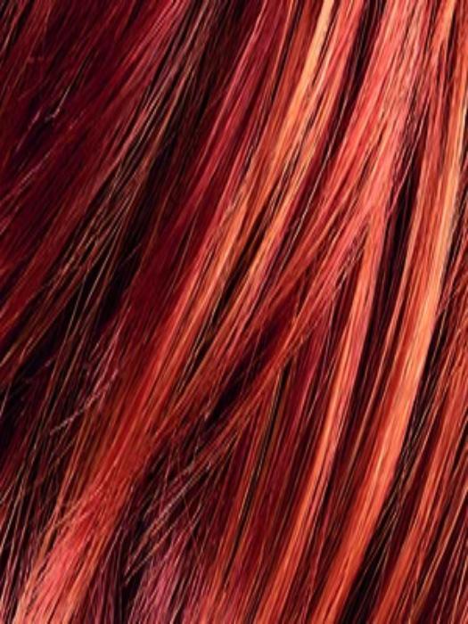 FIREBALL LIGHTED | Bright Burgandy Red Base mixed with Copper Strawberry Blonde Highlights