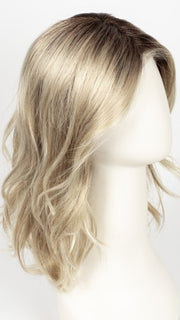 CHAMPAGNE-ROOTED 22.25.16 | Light Beige Blonde, Medium Honey Blonde, and Platinum Blonde blend with Dark Roots