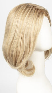 SANDY-BLONDE-ROOTED | Medium Honey Blonde, Light Ash Blonde, and Lightest Reddish Brown blend with Dark Roots Edit alt text