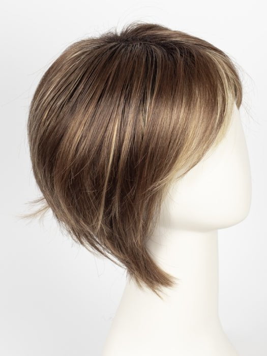 ALMOND SPICE-R | Rooted Dark Brown with Medium Brown Base with Honey and Platinum Blonde Highlights