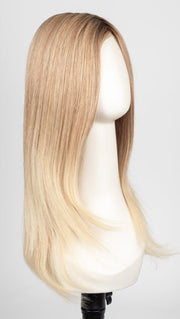 27T613S8 | Medium Natural Red-Gold Blonde and Pale Natural Gold Blonde Blend and Tipped, Shaded with Medium Brown