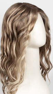 12FS8 | Medium Natural Gold Blonde, Light Gold Blonde, Pale Natural Blonde Blend, Shaded with Dark Brown