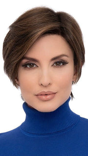 BILLIE by Envy in AMARETTO CREAM | Dark Brown roots with overall Medium Brown base with Honey Blonde highlights